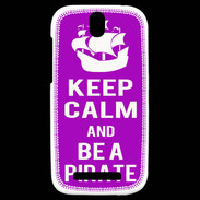 Coque HTC One SV Keep Calm Be a Pirate Violet