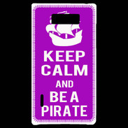 Coque LG Optimus L7 Keep Calm Be a Pirate Violet