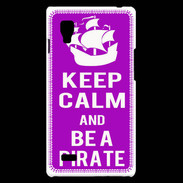 Coque LG Optimus L9 Keep Calm Be a Pirate Violet