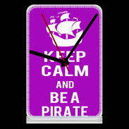 Pendule de bureau Keep Calm Be a Pirate Violet