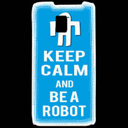 Coque LG P990 Keep Calm Be a Robot Cyan