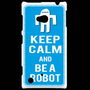 Coque Nokia Lumia 720 Keep Calm Be a Robot Cyan