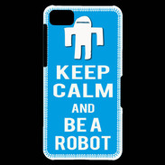Coque Blackberry Z10 Keep Calm Be a Robot Cyan