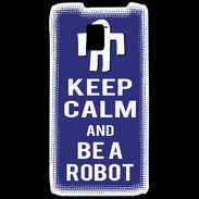 Coque LG P990 Keep Calm Be a Robot Bleu