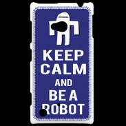 Coque Nokia Lumia 720 Keep Calm Be a Robot Bleu