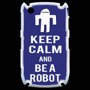 Coque Blackberry 8520 Keep Calm Be a Robot Bleu
