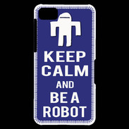 Coque Blackberry Z10 Keep Calm Be a Robot Bleu