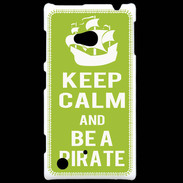 Coque Nokia Lumia 720 Keep Calm Be a Pirate Vert pomme