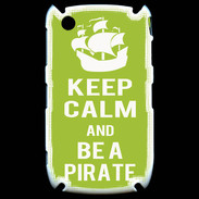 Coque Blackberry 8520 Keep Calm Be a Pirate Vert pomme