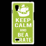 Coque LG Optimus L9 Keep Calm Be a Pirate Vert pomme