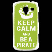 Coque Samsung Galaxy Ace 2 Keep Calm Be a Pirate Vert pomme