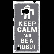 Coque Nokia Lumia 720 Keep Calm Be a Robot Gris