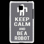 Coque LG Optimus L3 II Keep Calm Be a Robot Gris