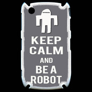 Coque Blackberry 8520 Keep Calm Be a Robot Gris