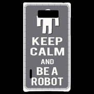 Coque LG Optimus L7 Keep Calm Be a Robot Gris