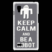 Coque LG Optimus L9 Keep Calm Be a Robot Gris