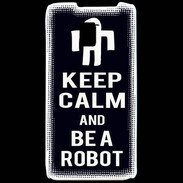 Coque LG P990 Keep Calm Be a Robot Noir