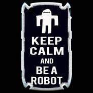 Coque Blackberry 8520 Keep Calm Be a Robot Noir