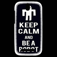 Coque HTC One SV Keep Calm Be a Robot Noir