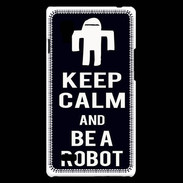 Coque LG Optimus L9 Keep Calm Be a Robot Noir