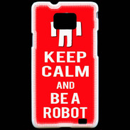 Coque Samsung Galaxy S2 Keep Calm Be a Robot Rouge