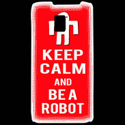 Coque LG P990 Keep Calm Be a Robot Rouge