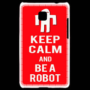 Coque LG Optimus L3 II Keep Calm Be a Robot Rouge