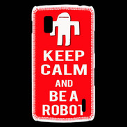 Coque LG Nexus 4 Keep Calm Be a Robot Rouge