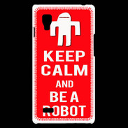 Coque LG Optimus L9 Keep Calm Be a Robot Rouge