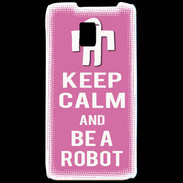 Coque LG P990 Keep Calm Be a Robot Rose