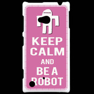 Coque Nokia Lumia 720 Keep Calm Be a Robot Rose