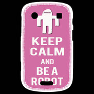 Coque Blackberry Bold 9900 Keep Calm Be a Robot Rose