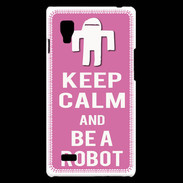Coque LG Optimus L9 Keep Calm Be a Robot Rose