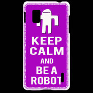 Coque LG Optimus G Keep Calm Be a Robot Violet