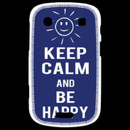 Coque Blackberry Bold 9900 Keep Calm Be Happy Bleu
