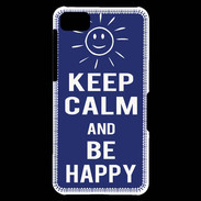 Coque Blackberry Z10 Keep Calm Be Happy Bleu