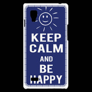 Coque LG Optimus L9 Keep Calm Be Happy Bleu
