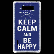 Coque LG Optimus L7 Keep Calm Be Happy Bleu