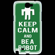 Coque Samsung Galaxy Note 2 Keep Calm Be a Robot Vert