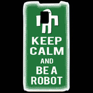 Coque LG P990 Keep Calm Be a Robot Vert