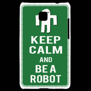 Coque LG Optimus L3 II Keep Calm Be a Robot Vert