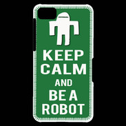 Coque Blackberry Z10 Keep Calm Be a Robot Vert
