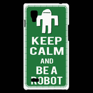 Coque LG Optimus L9 Keep Calm Be a Robot Vert