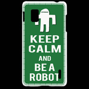 Coque LG Optimus G Keep Calm Be a Robot Vert