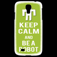 Coque Samsung Galaxy S4 Keep Calm Be a Robot Vert pomme