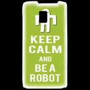 Coque LG P990 Keep Calm Be a Robot Vert pomme