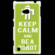Coque Nokia Lumia 720 Keep Calm Be a Robot Vert pomme