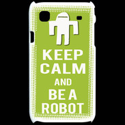 Coque Samsung Galaxy S Keep Calm Be a Robot Vert pomme