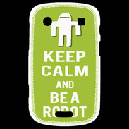 Coque Blackberry Bold 9900 Keep Calm Be a Robot Vert pomme
