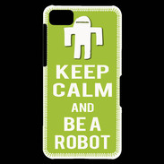 Coque Blackberry Z10 Keep Calm Be a Robot Vert pomme